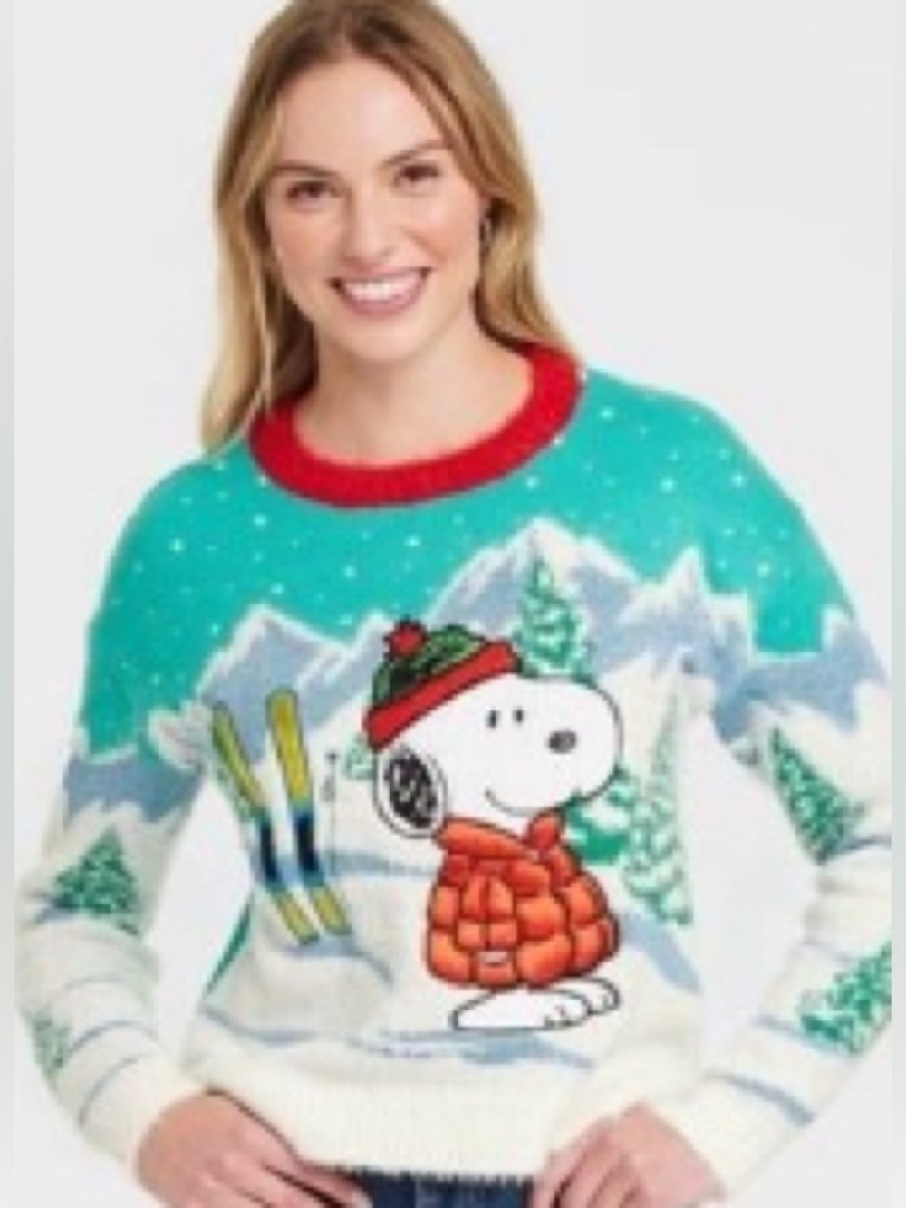 Peanuts Snoopy Ski Crewneck Sweater